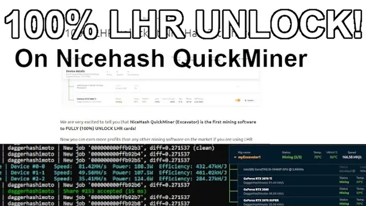 100% LHR UNLOCK Nicehash QuickMiner!!! (30 series cards)