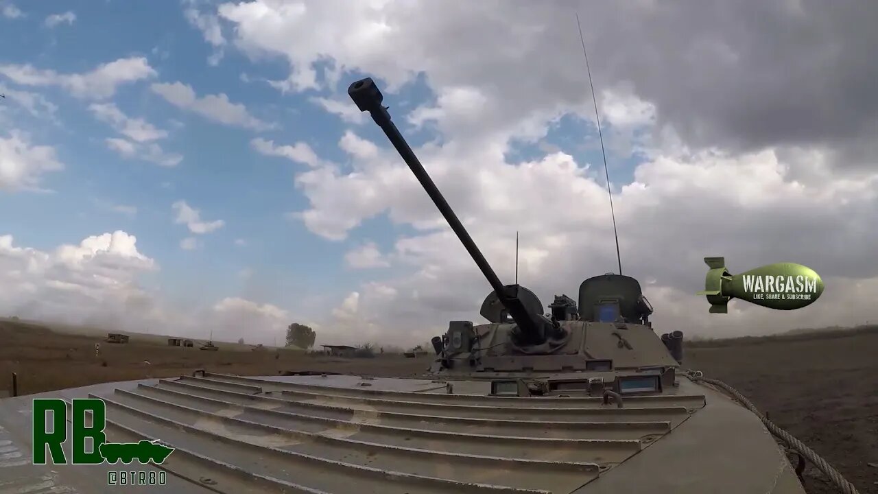 Russian armored vehicles on the firing range