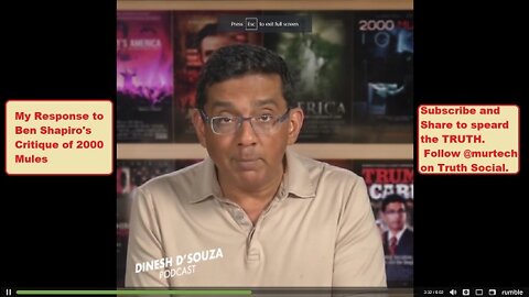 Dinesh D'Souza: My Response to Ben Shapiro's Critique of 2000 Mules + USA Watchdog | EP471b