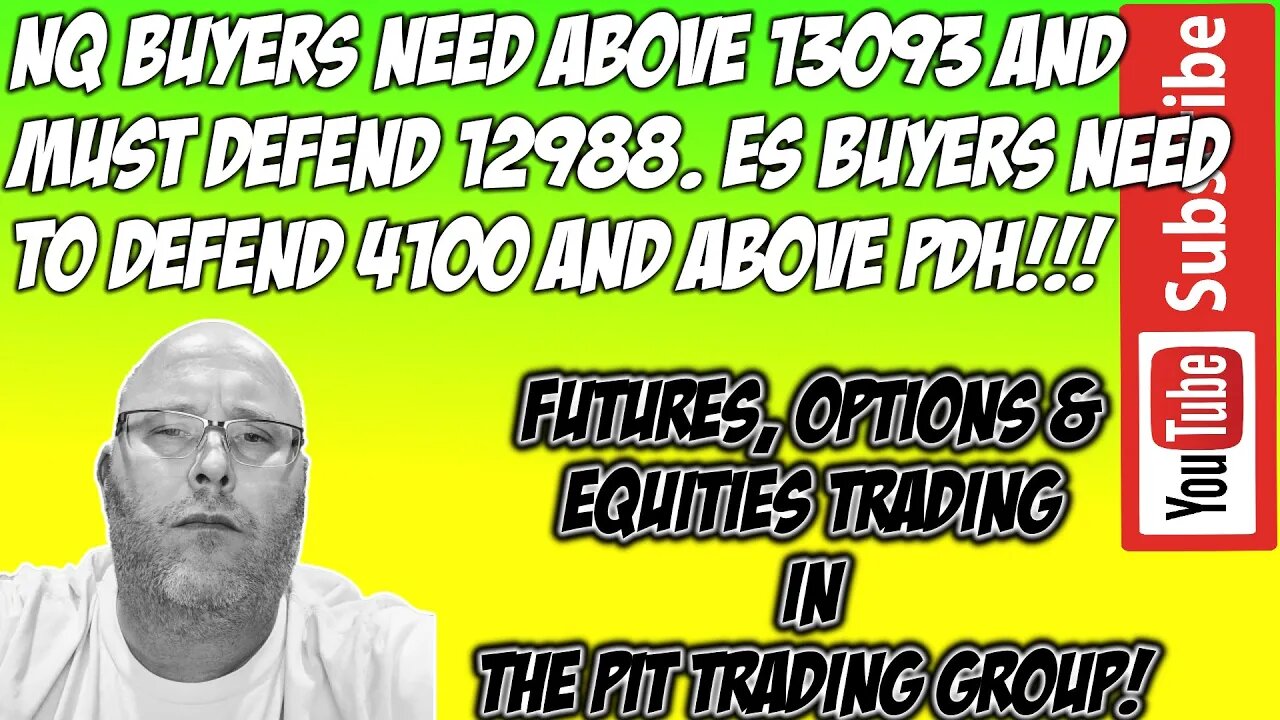 ES E-mini S&P500 & NQ NASDAQ 100 - RTH Futures Live Stream - The Pit Futures Trading