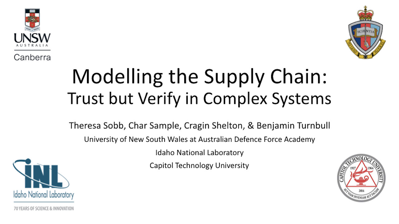 Modeling the Supply Chain: Trust but Verify - ICCWS 2020