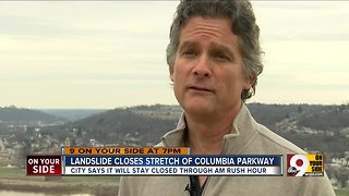 Landslide forces closure of Columbia Parkway