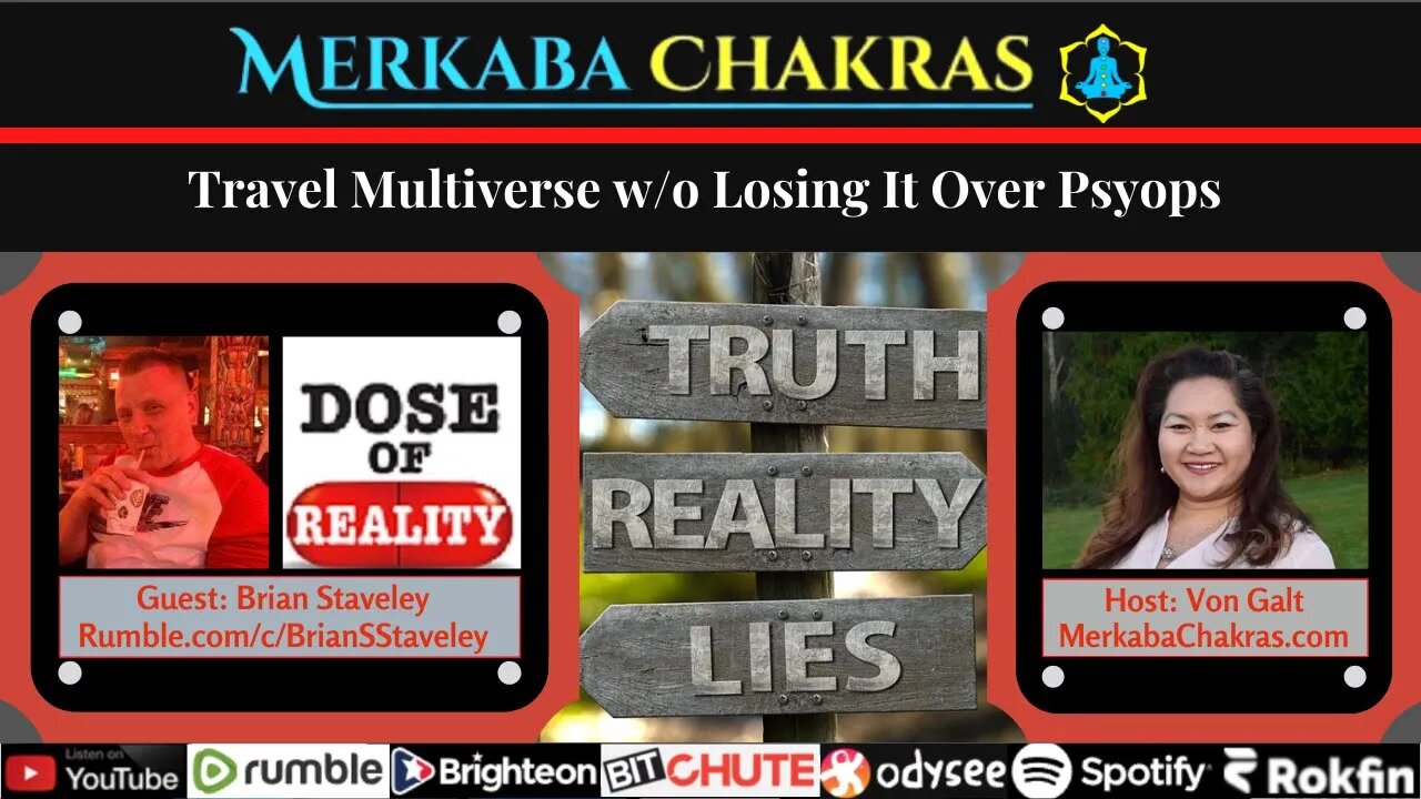 Travel Multiverse w/o Losing It Over Psyops w/Brian Staveley: Merkaba Chakras Podcast #76