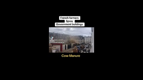 French farmers spray government buildings manure