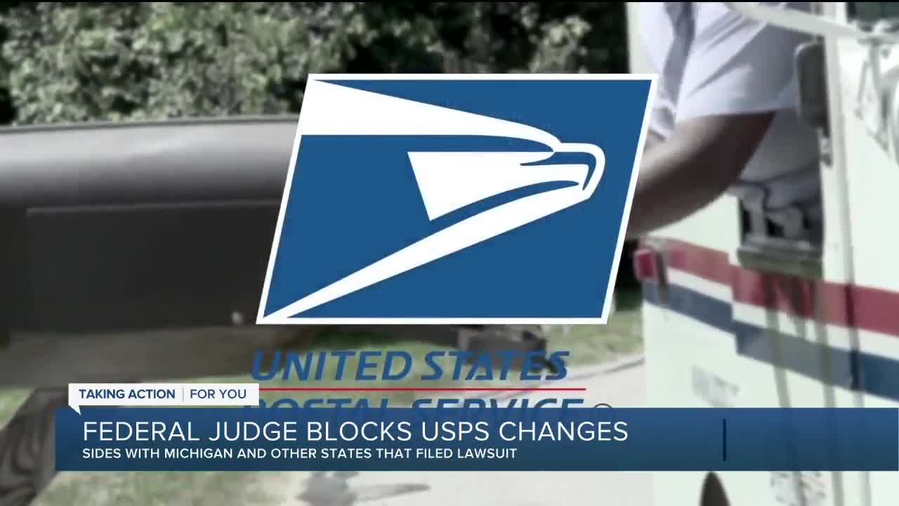 Federal judge blocks USPS changes