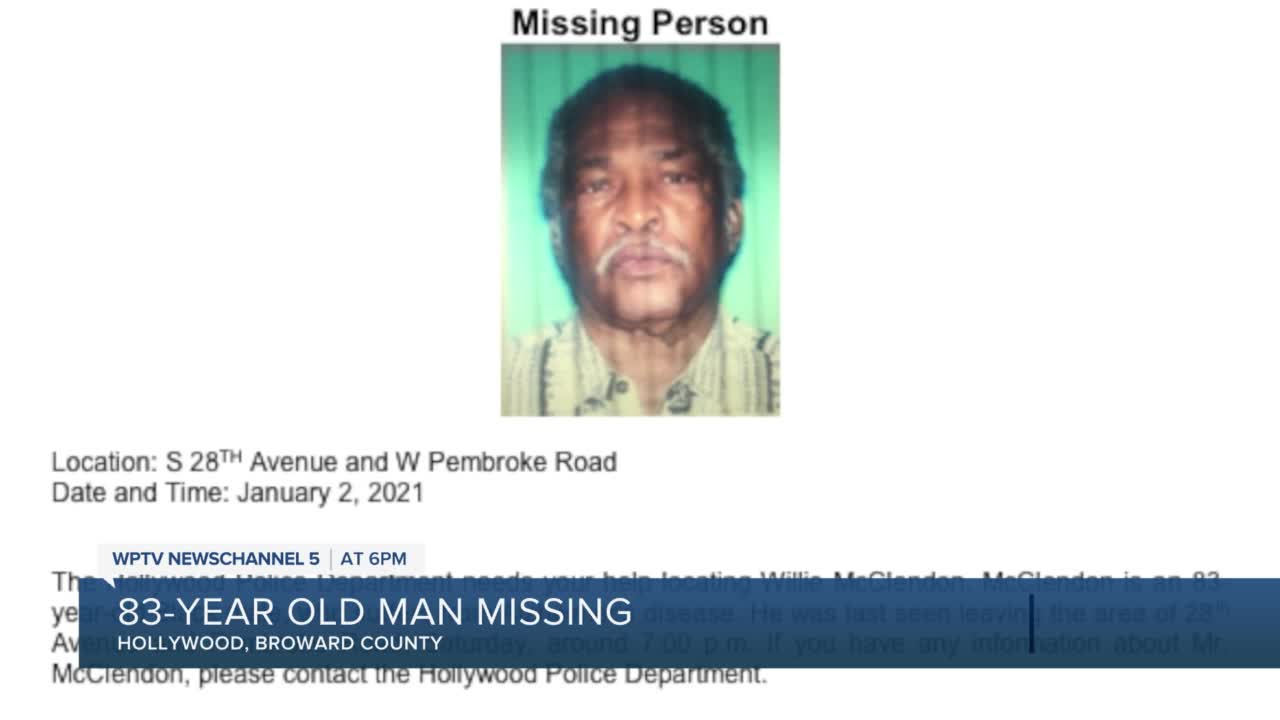 Hollywood police seek to locate missing 83-year-old man with Alzheimer's disease