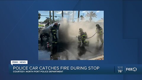 Police car catches fire in North Port