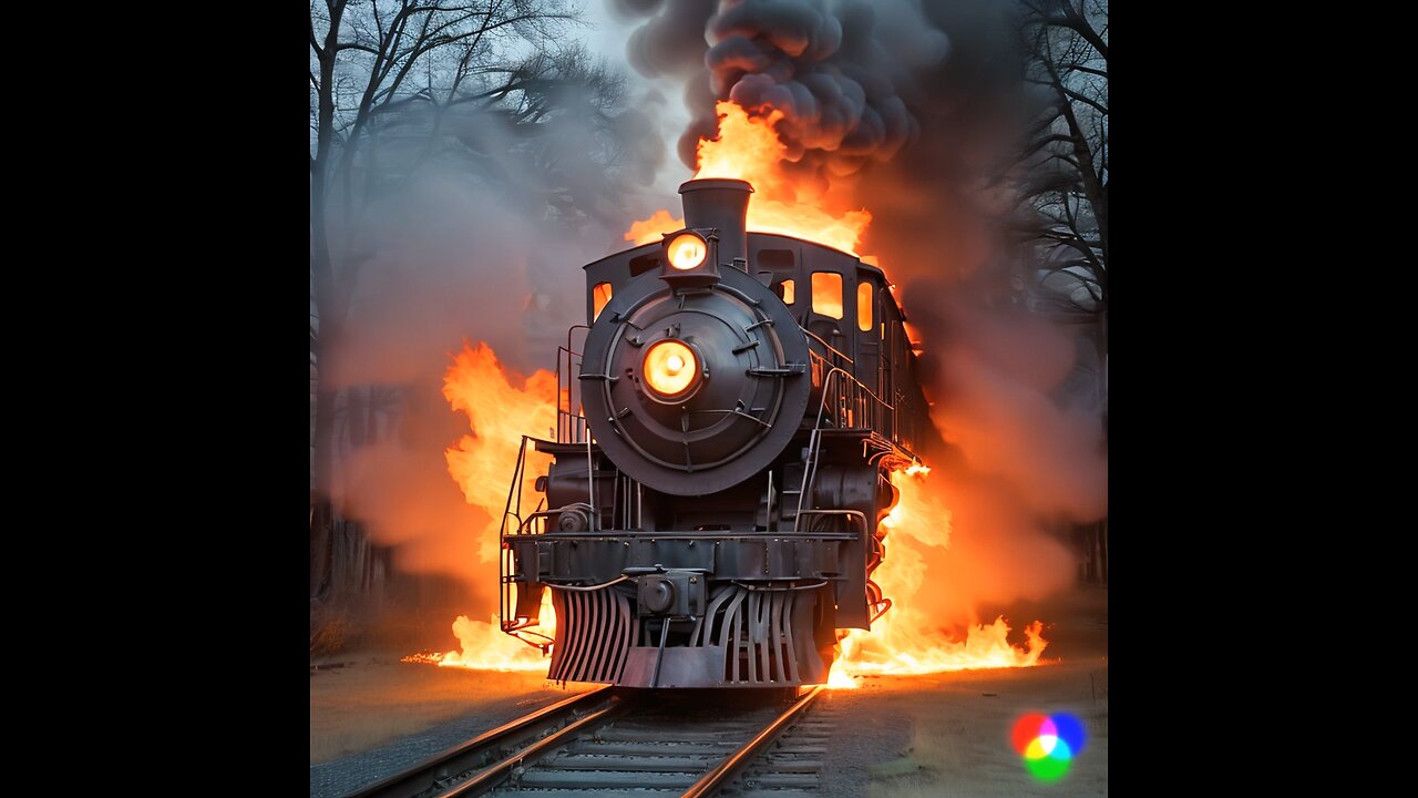 burning train