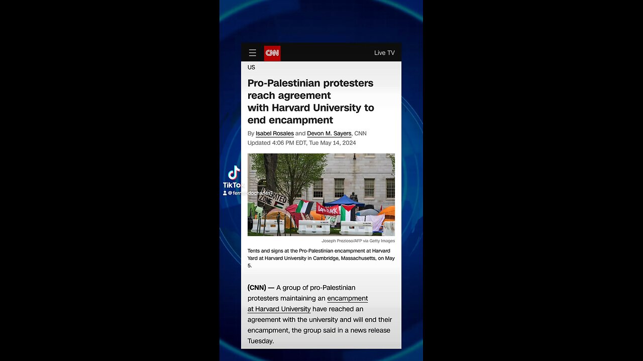 Agreement reached with prop Palestinian protesters?