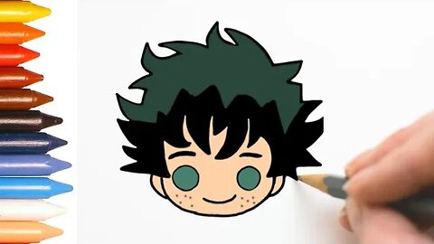 COMO DESENHAR DEKU KAWAII- BOKU NO HERO ACADEMIA - PASSO A PASSO - FÁCIL