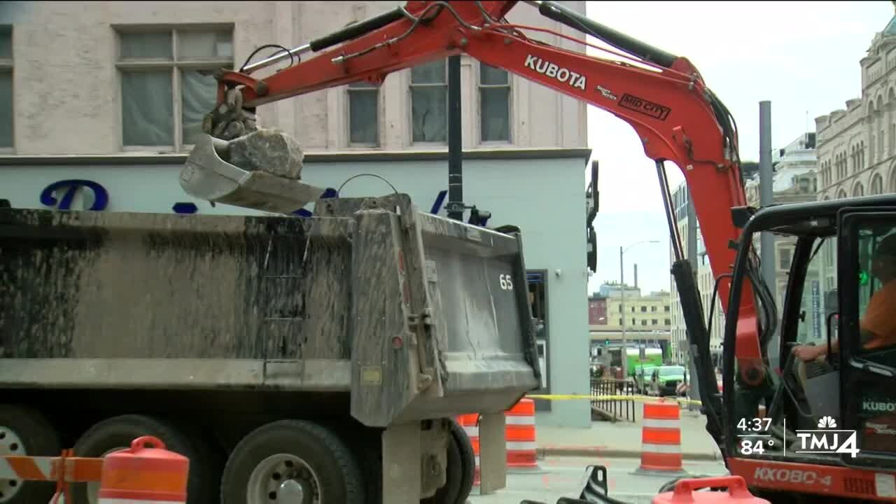 Water main break halts service for city's streetcar