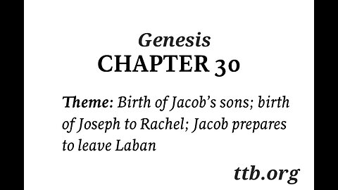 Genesis Chapter 30 (Bible Study)