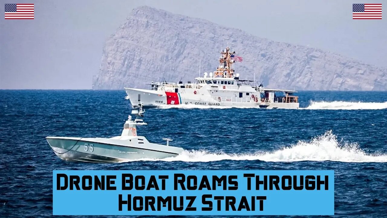 Drone Boat Roams Through Hormuz Strait #iran #usmilitary