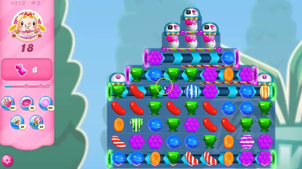 Candy Crush Level 4572 Talkthrough, 28 Moves 0 Boosters