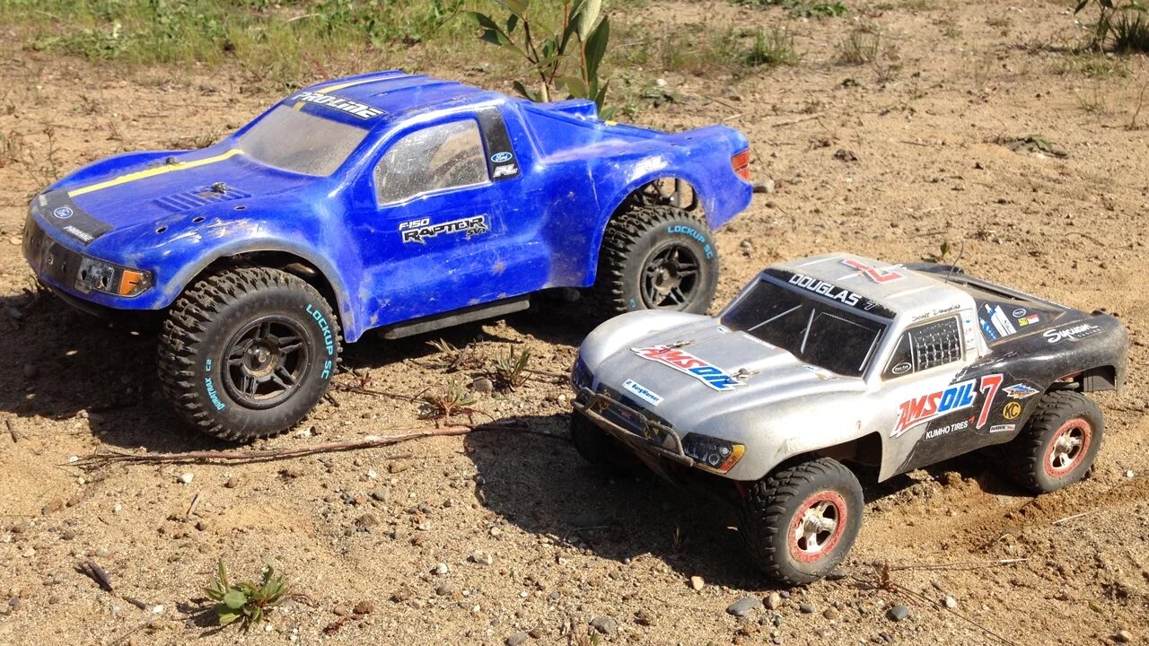 Losi TEN-SCTE 4X4 Ford Raptor & Traxxas Slash Short Course RC Truck Bashing Fun!