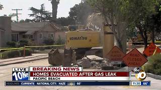 Homes evacuated after gas leak