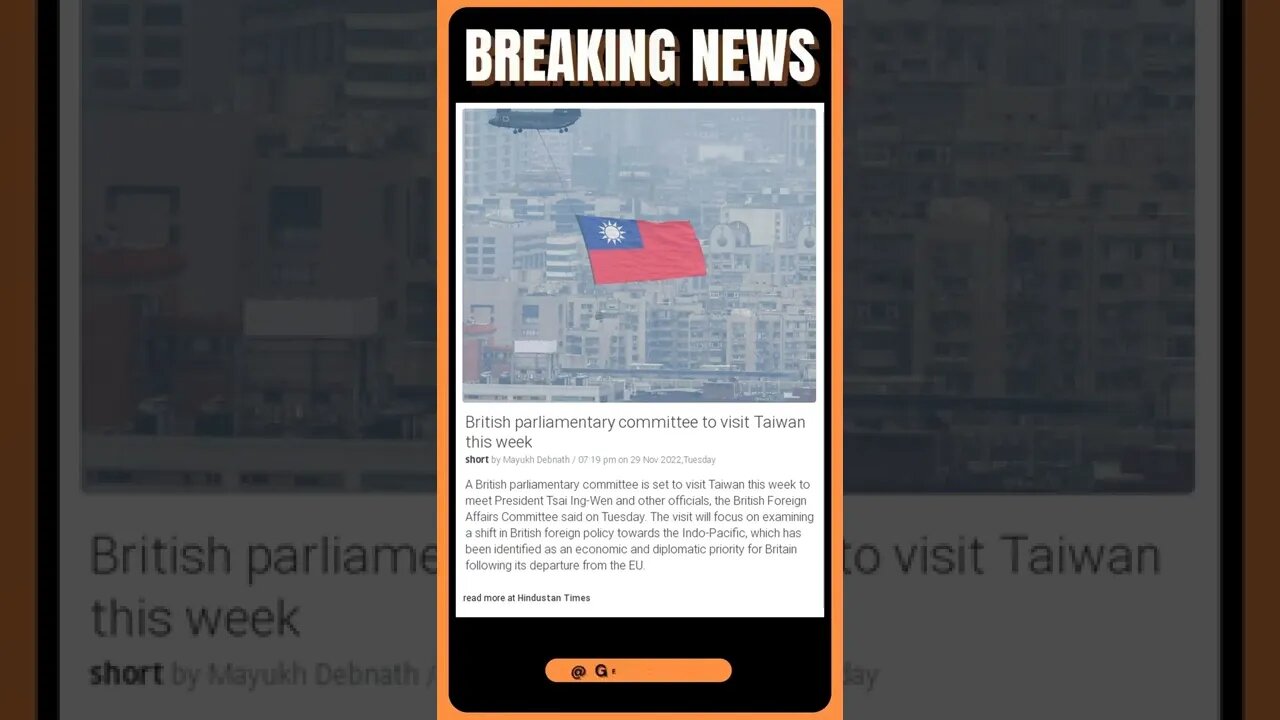 Live News | Breaking News: British Parliament Visiting Taiwan - What Does This Mean? | #shorts #news