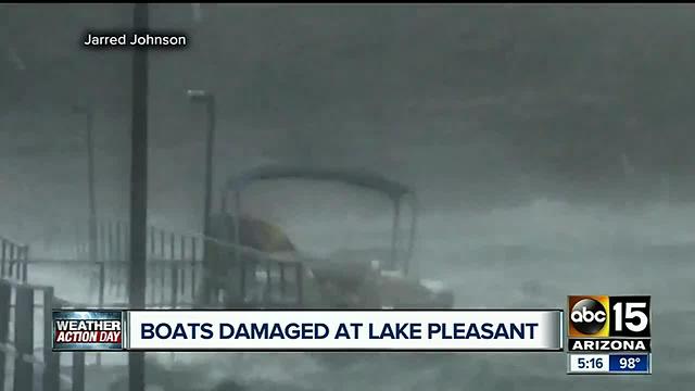 Storm rolls through Lake Pleasant damaging dock, boats