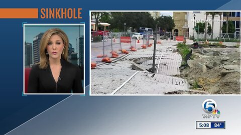 Section of West Palm Beach street closed due to hole in the ground