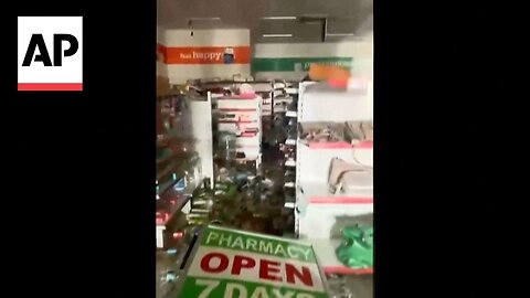 Products lie on pharmacy floor after magnitude 7.3 earthquake hits Vanuatu