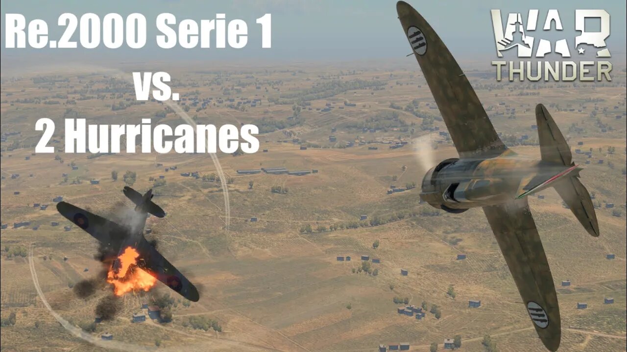 War Thunder Sim | Low Ammo & Outnumbered | Re.2000 Serie 1 vs Hurricanes