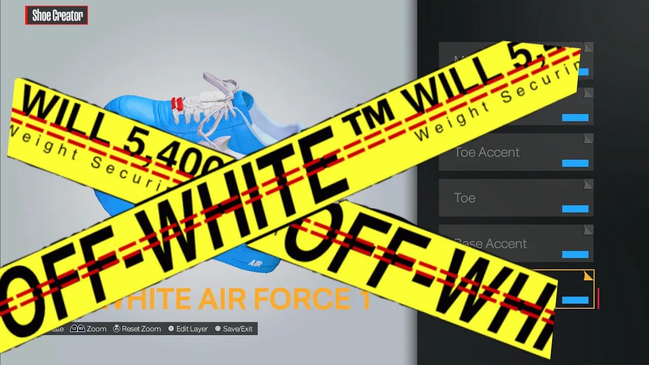 HOW TO MAKE Off-White Blue Air Force 1s (MCA) in NBA2K24!