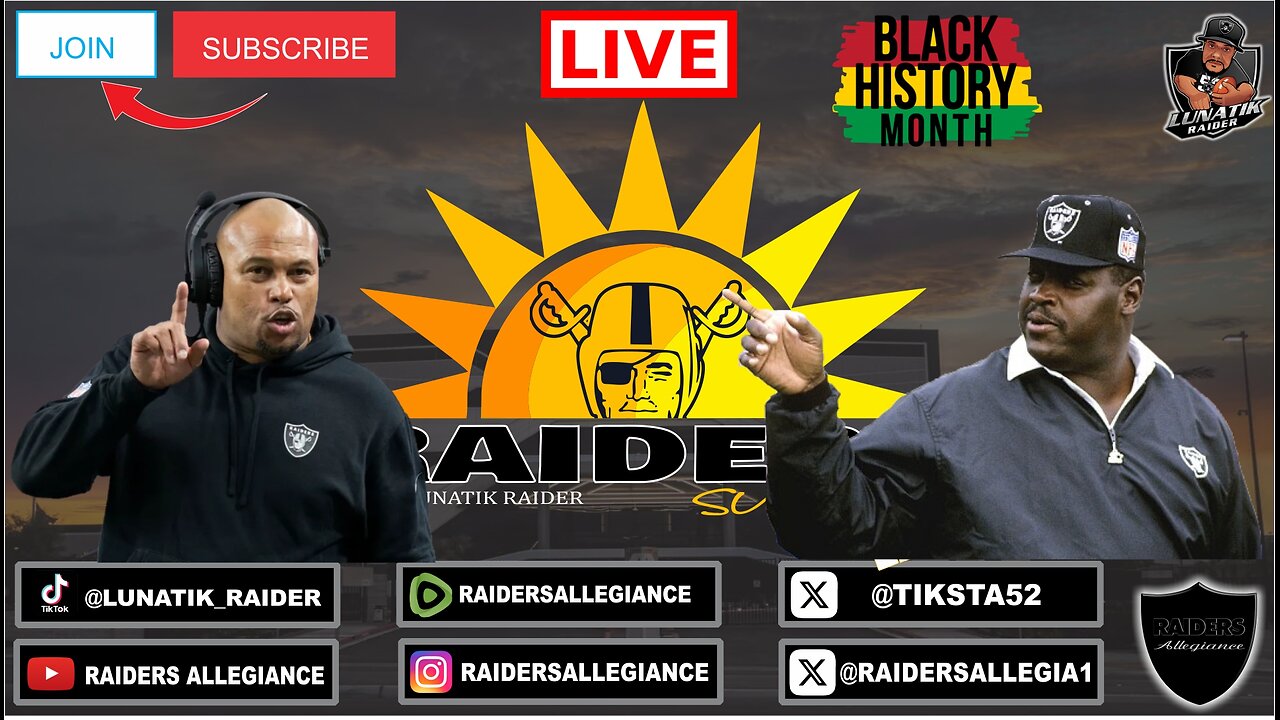 #RAIDERS SUNRISE LIVE W/ LUNATIK RAIDER: BLACK HISTORY MONTH - #AP & #ART #SHELL
