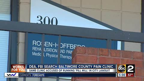 Federal agents search Baltimore County pain clinic