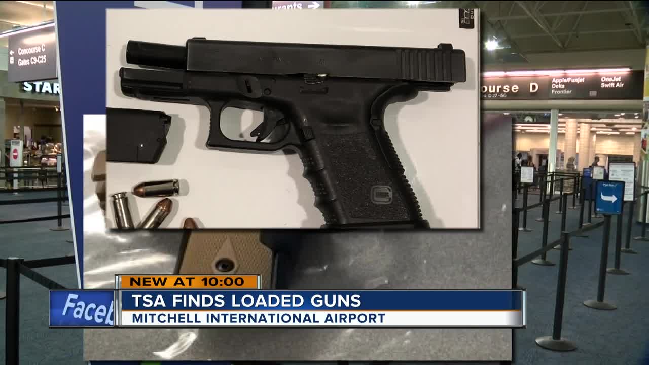 TSA finds two loaded guns in separate carry on bags at Mitchell Airport