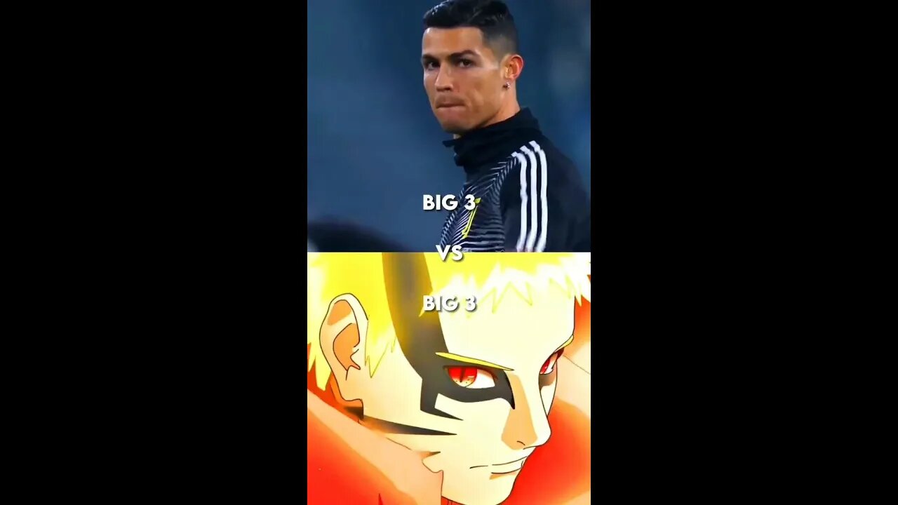 Big 3 Football vs Big 3 Anime #shorts#anime#football#bleach#naruto#onepiece#messi #cristiano#naymar