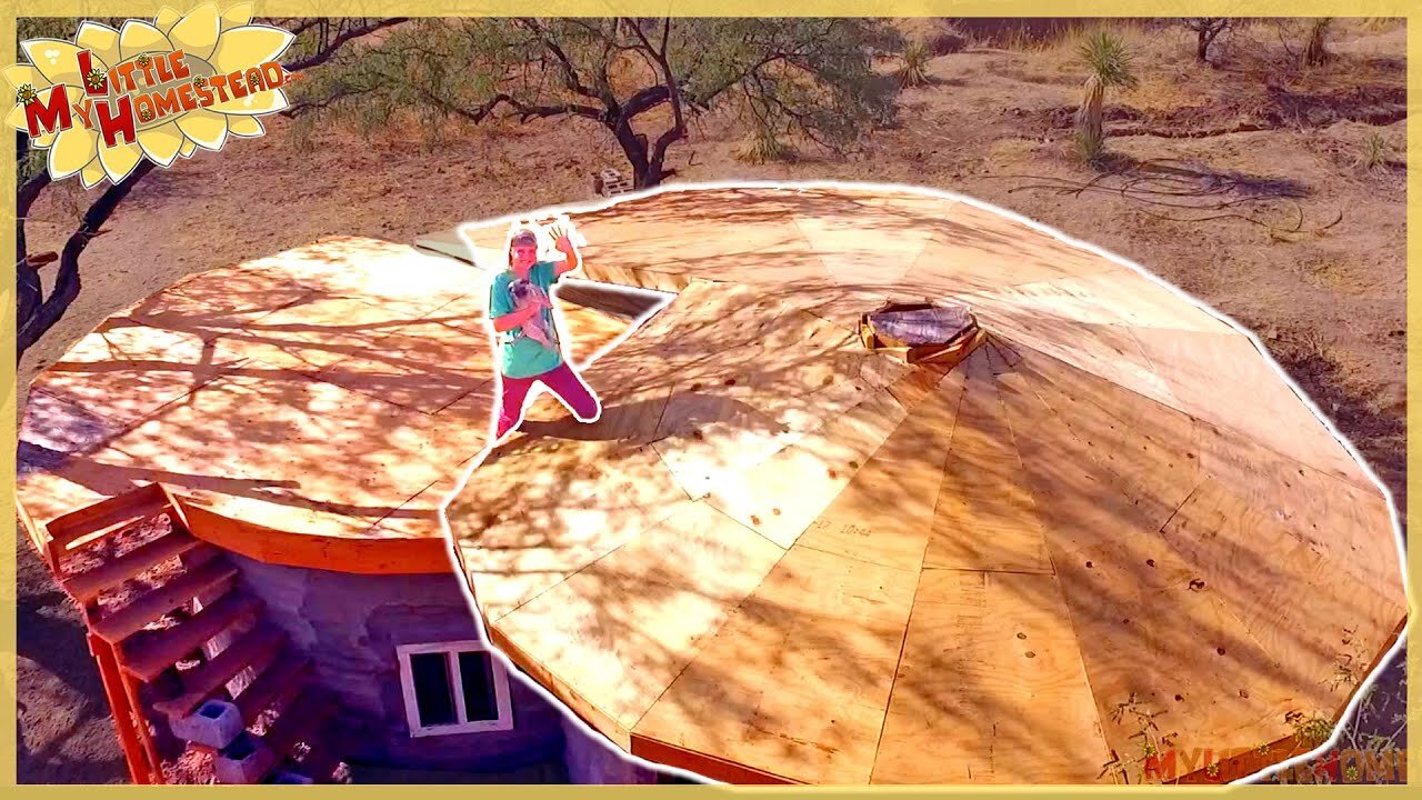 Reciprocal Roof Sheeting Construction Complete! | Shae's Earthbag Bedroom | Weekly Peek Ep112