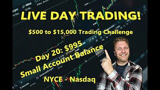 LIVE DAY TRADING | $500 Small Account Challenge Day 20 ($995) | S&P 500, NASDAQ, NYSE |