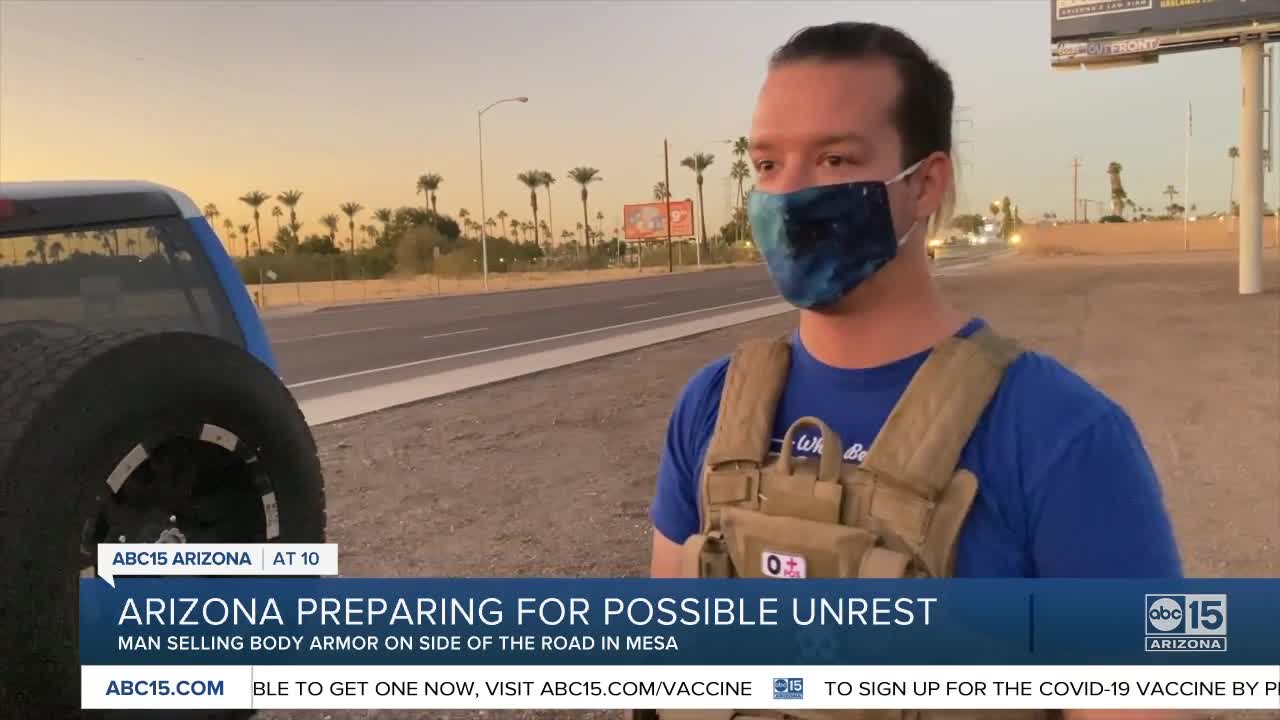 'I sell out almost every day': Mesa man selling body armor by the side of the road