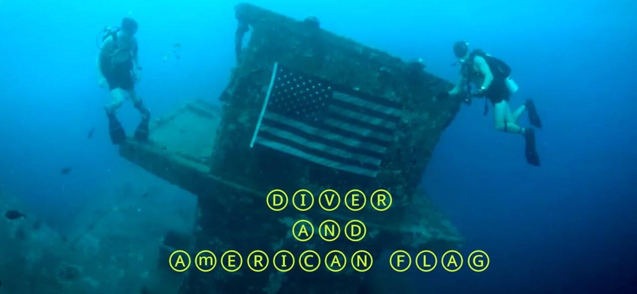 Diver and American Flag