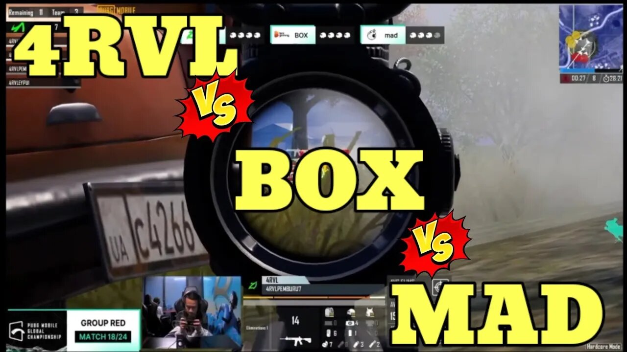 😱4RVL vs BOX vs MAD fabulous performance in last circle😱 #pmgc #pubgmobile #sergiogaming