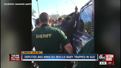 Inmates in Pasco County jump into action and help deputies rescue baby from locked car