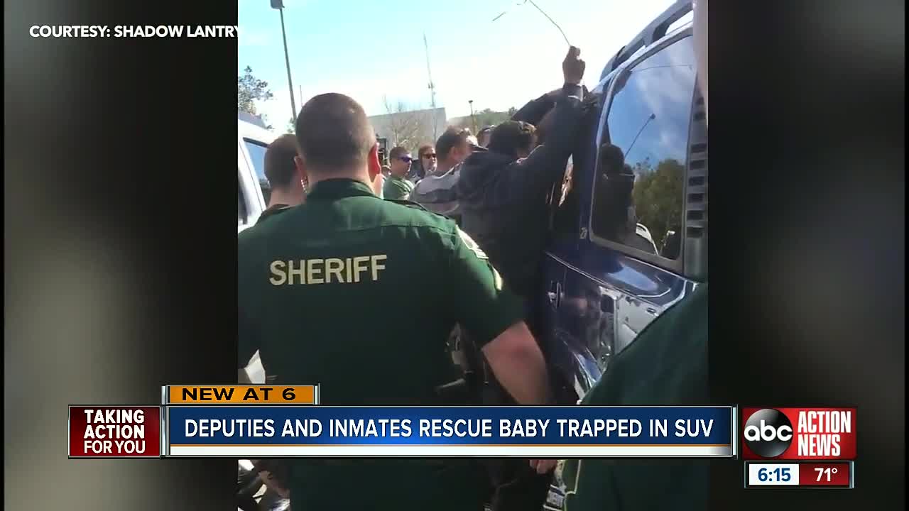 Inmates in Pasco County jump into action and help deputies rescue baby from locked car