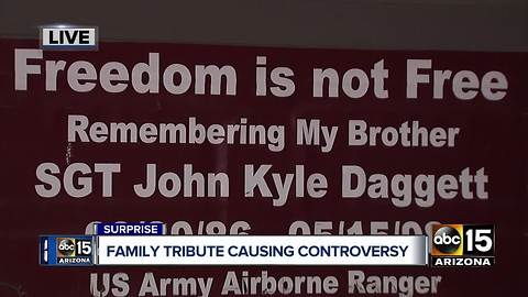 Surprise woman fighting HOA over tribute to her veteran brother