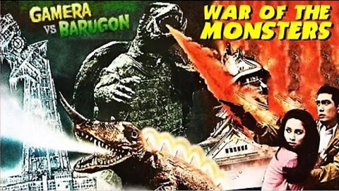 GAMERA VS BARUGON 1966 (WAR OF THE MONSTERS) Giant Gamera vs Horn-Lizard Barugon CLIP & Movie in HD & W/S