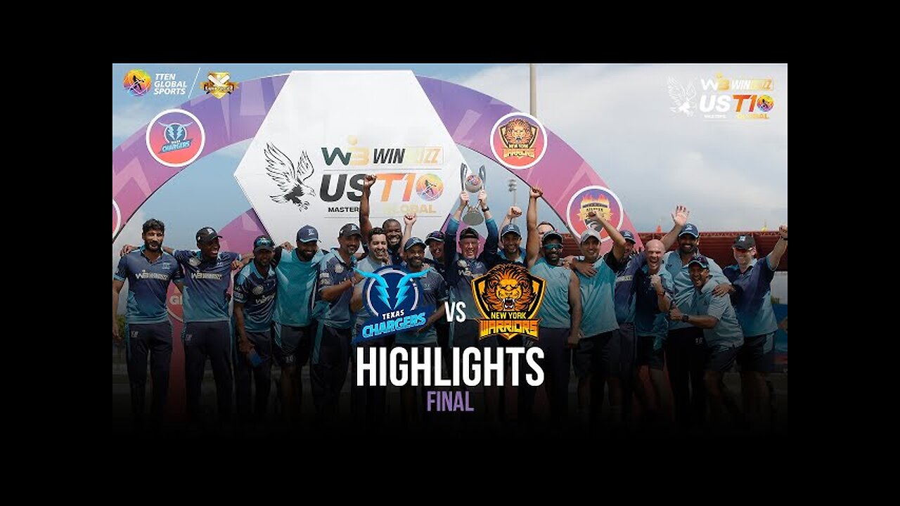 US Masters T10 2023, Final Highlights: New York Warriors vs Texas Chargers | Match 25