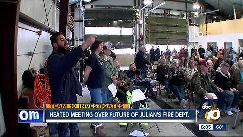 Heated and emotional meeting over future of Julian's volunteer fire department