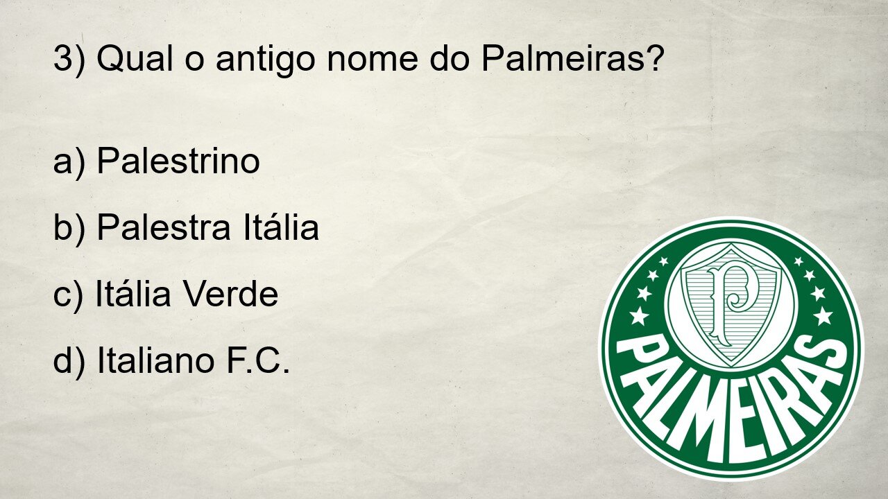 QUIZ DO PALMEIRAS | 10 Perguntas sobre o Verdão