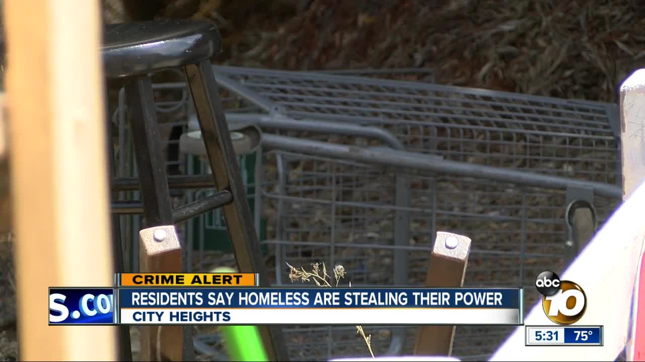 Residents say homeless are stealing their electricity