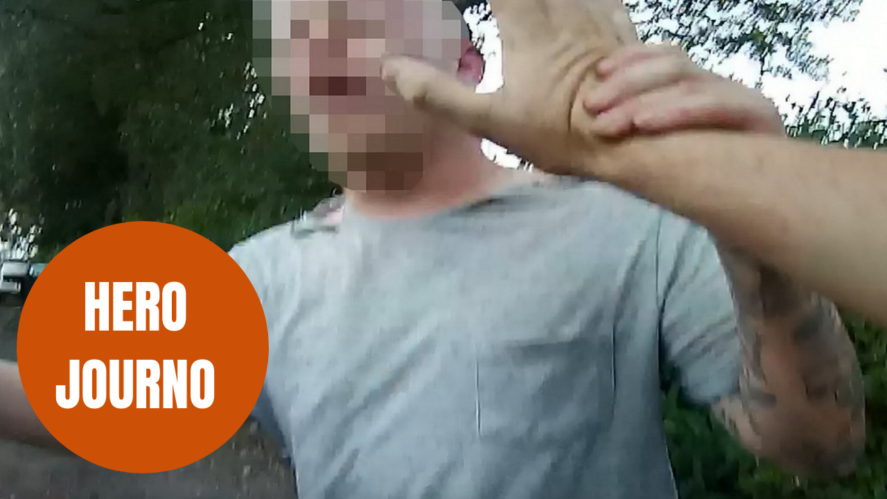 Journalist chases assault suspect on bike and detains him before police arrive