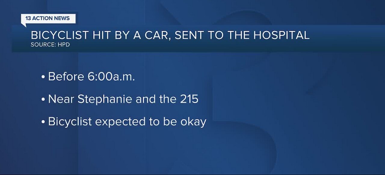 Bicyclist hit by car and sent to hospital