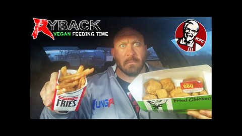 Ryback Feeding Time: KFC New Beyond Fried Chicken Nuggets with Honey BBQ and Fries Mukbang