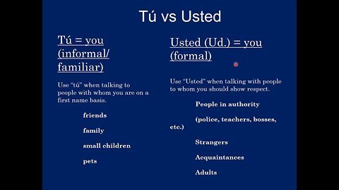 Spanish tu vs usted