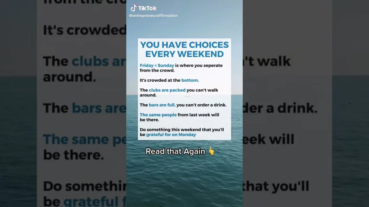 You Have Choices Every Weekend tiktok entrepreneuraffirmation