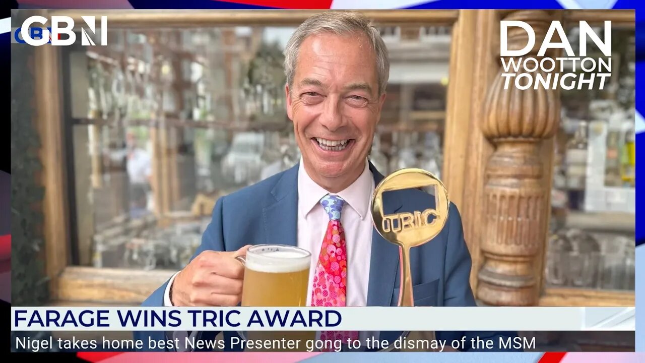 Nigel Farage celebrates winning News Presenter of the Year!