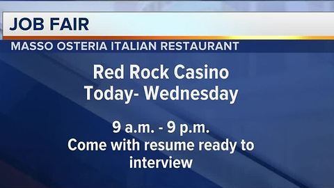 Italian restaurant hiring Red Rock hotel-casino